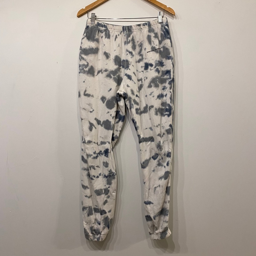 Spiritual Gangster Blue White Tie Dye Jogger Sweatpants Activewear Women Small